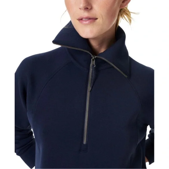 Spanx Large NWR Navy Half-Zip Pullover - Picture 5 of 9